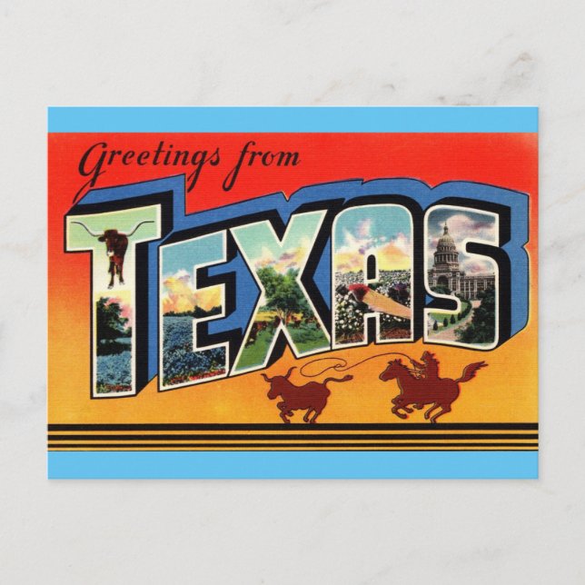 Greetings from Texas Travel Postcard (Front)