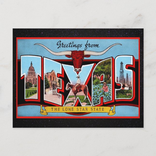 Greetings from Texas Travel Postcard (Front)