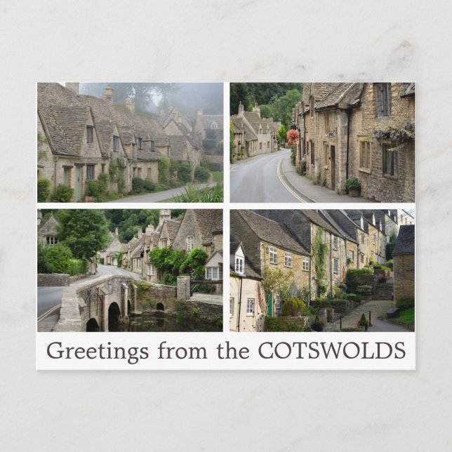 Greetings from the Cotswolds collage postcard (Front)