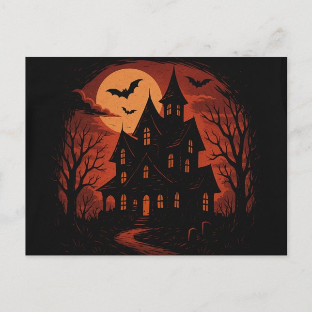 Greetings from the Haunted Manor Postcard (Front)