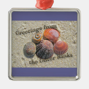 Greetings from the Outer Banks Seashells Items Metal Tree Decoration