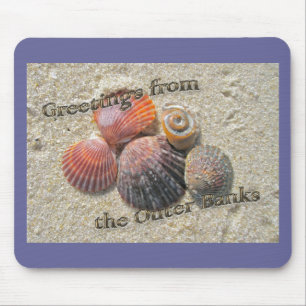 Greetings from the Outer Banks Seashells Mouse Pad