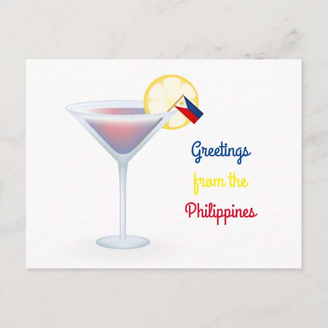 Greetings From The Philippines Cocktail Postcard (Front)