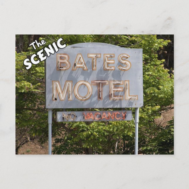 Greetings From The Scenic Bates Motel Postcard (Front)