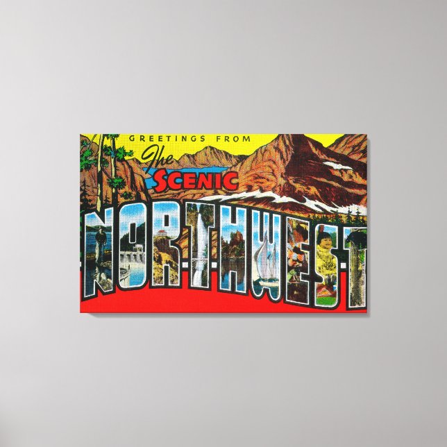Greetings from the Scenic Northwest Canvas Print (Front)