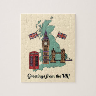 Greetings from the UK British Landmarks Travel Jigsaw Puzzle