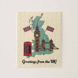 Greetings from the UK British Landmarks Travel Jigsaw Puzzle