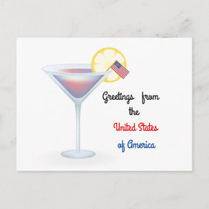 Greetings From the USA Holiday Postcard