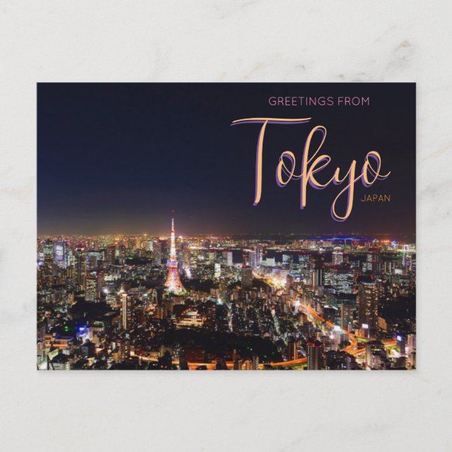 Greetings from Tokyo Japan Scenic Postcard  (Front)