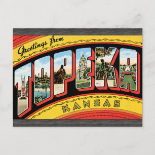 Greetings From Topeka Kansas, Vintage Postcard