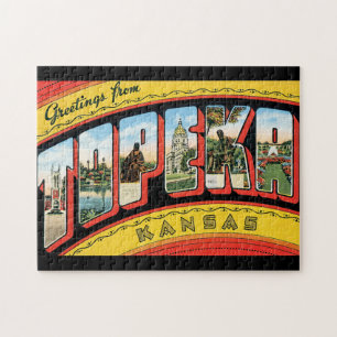 Greetings from Topeka Kansas_Vintage Travel Jigsaw Puzzle