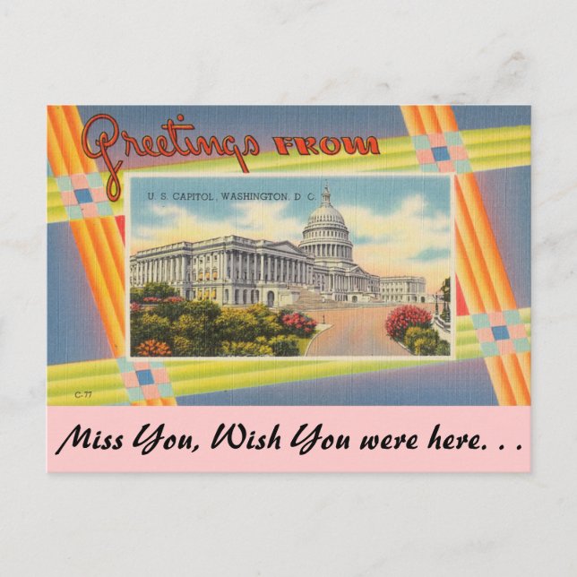 Greetings from  U.S. Capitol Postcard (Front)