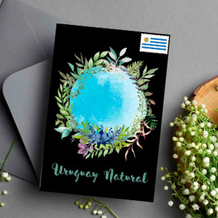 Greetings from Uruguay Natural Blue  Postcard