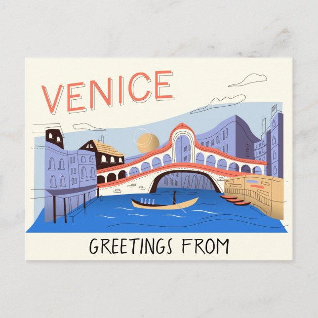 Greetings From Venice Italy Postcard (Front)
