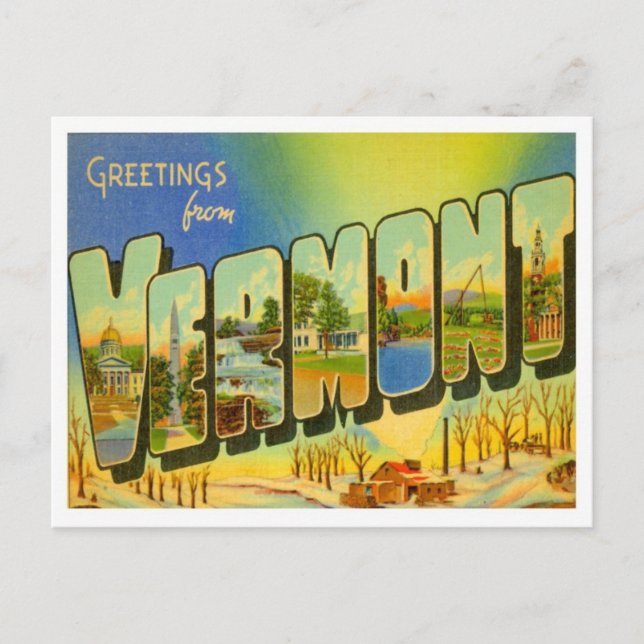 Greetings From Vermont Postcard (Front)