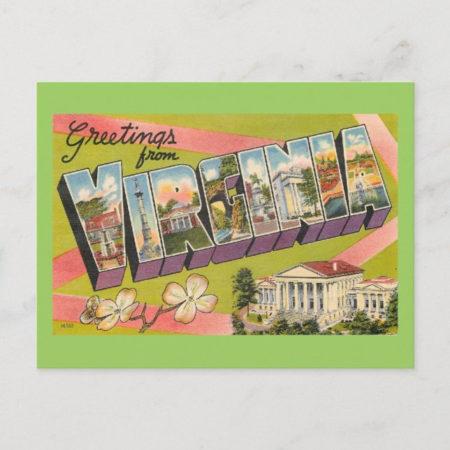 Greetings From Virginia Postcard (Front)