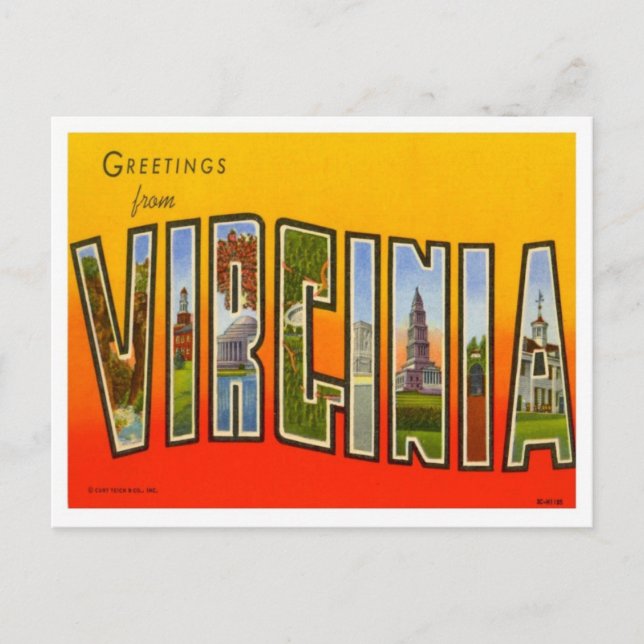 Greetings From Virginia Postcard (Front)