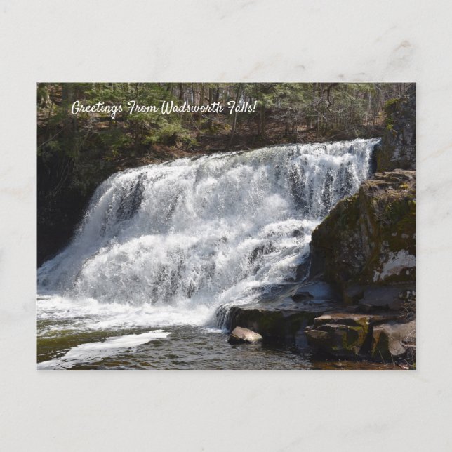 Greetings from Wadsworth Falls souvenir postcard (Front)
