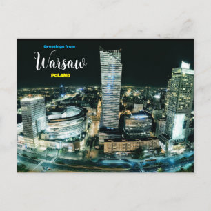Greetings from Warsaw Poland Postcard