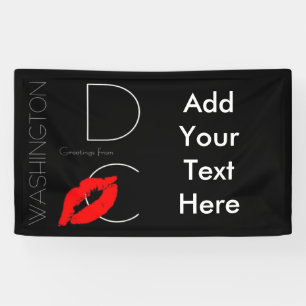 Greetings from Washington D.C. Red Lipstick Kiss Banner