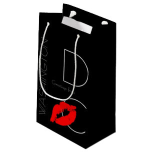 Greetings from Washington D.C. Red Lipstick Kiss Small Gift Bag