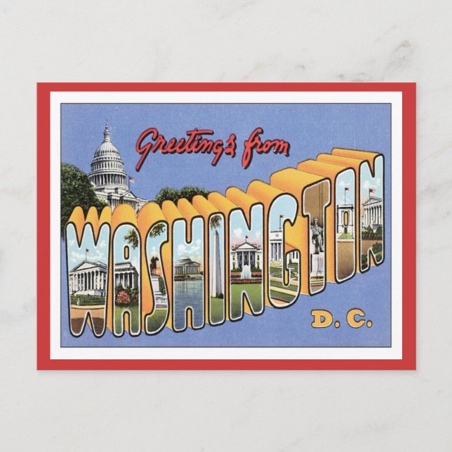Greetings From Washington, D.C. USA Postcard (Front)