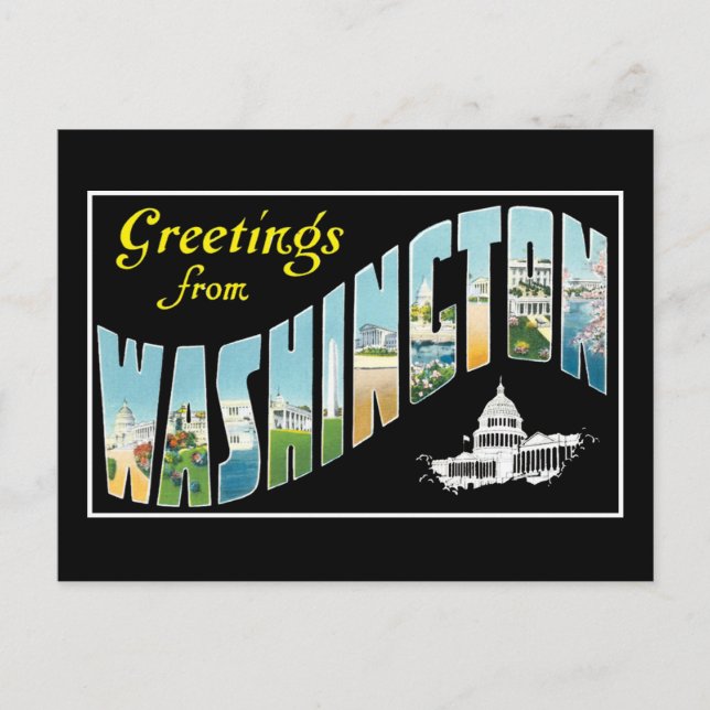 Greetings from Washington D.C.!  Vintage Post Card (Front)
