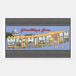 Greetings From Washington D.C., Vintage Rectangular Sticker