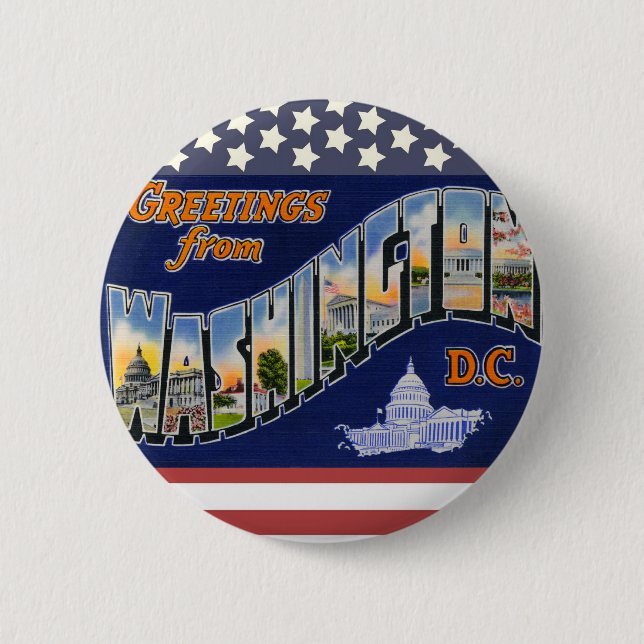 Greetings From Washington DC! 6 Cm Round Badge (Front)