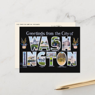 Greetings from Washington DC Large Letter Postcard