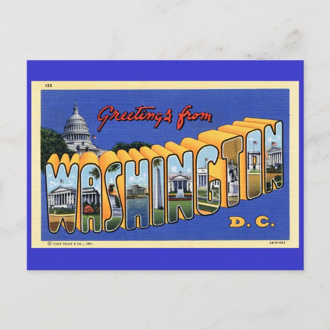 Greetings From Washington DC! Postcard (Front)