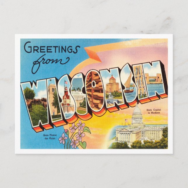 Greetings from Washington Vintage Travel Postcard (Front)