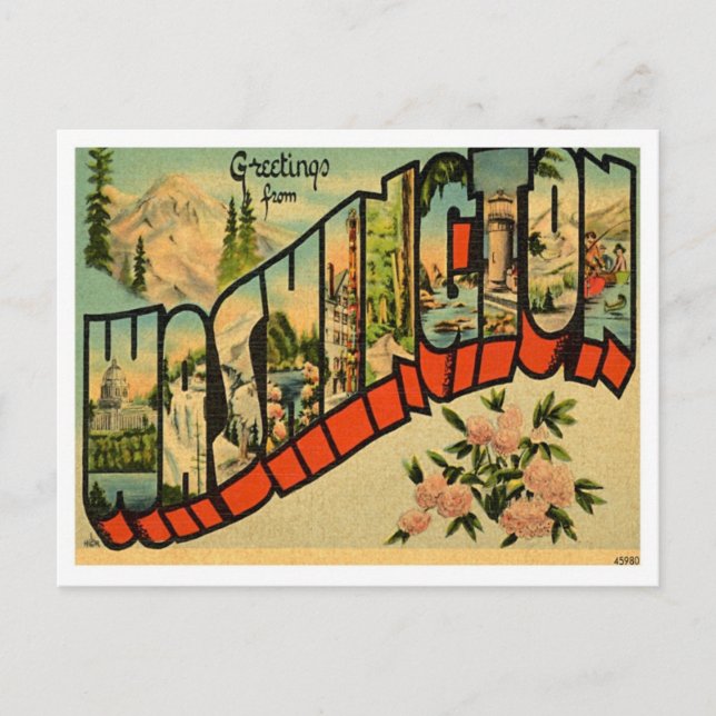 Greetings From Washington WA Postcard (Front)