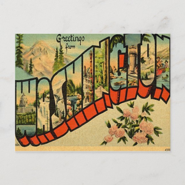 Greetings From Washington WA Postcard (Front)