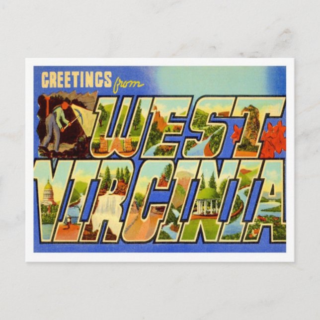 Greetings From West Virginia WV Postcard (Front)