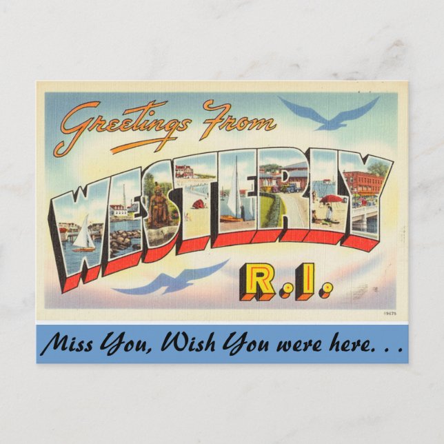 Greetings from Westerly Postcard (Front)