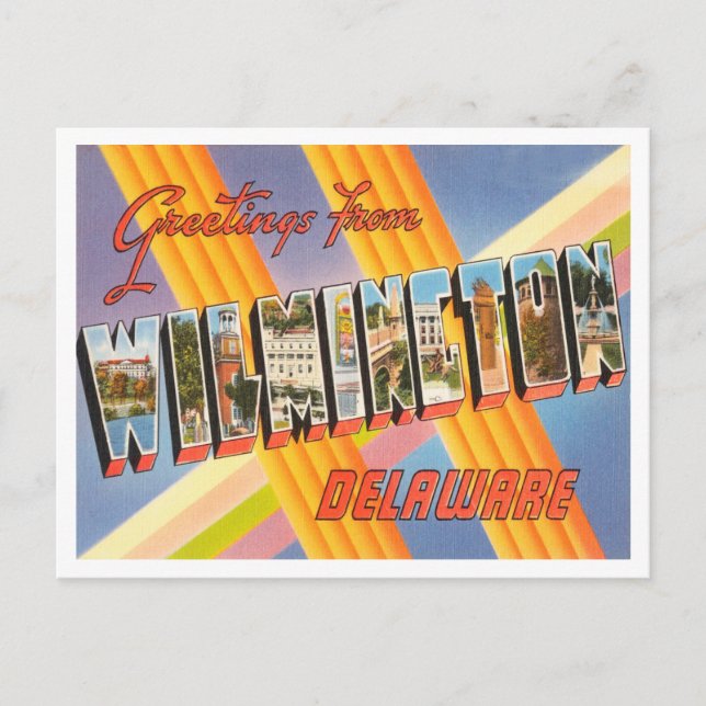 Greetings from Wilmington, Delaware Vintage Travel Postcard (Front)