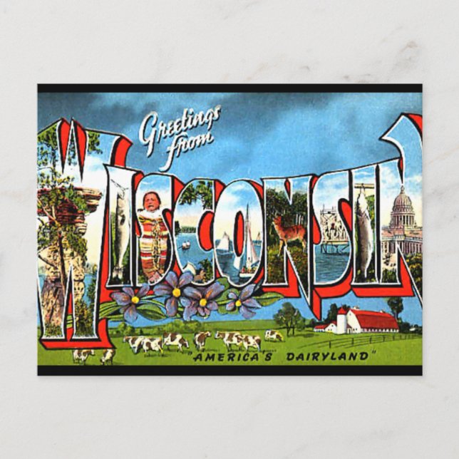 Greetings from Wisconsin Postcard (Front)