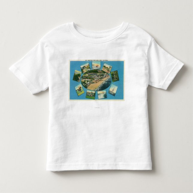 Greetings From with Scenic ViewsSanta Cruz, CA Toddler T-Shirt (Front)
