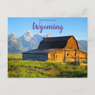 Greetings from Wyoming Tetons Postcard