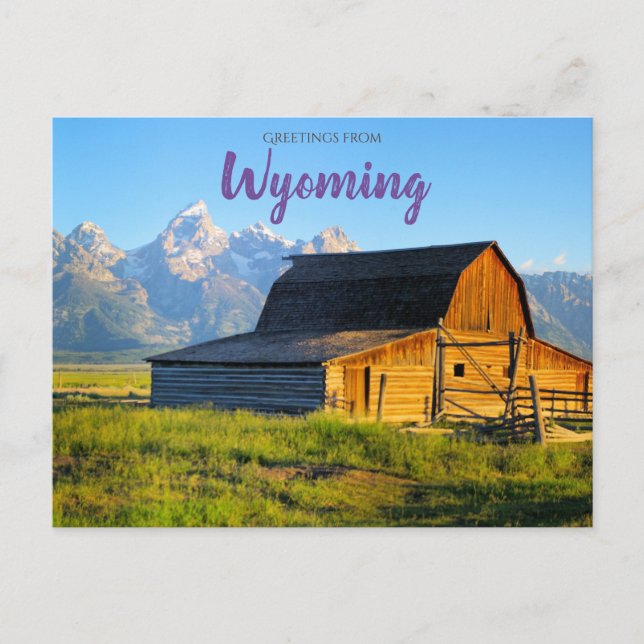 Greetings from Wyoming Tetons Postcard (Front)