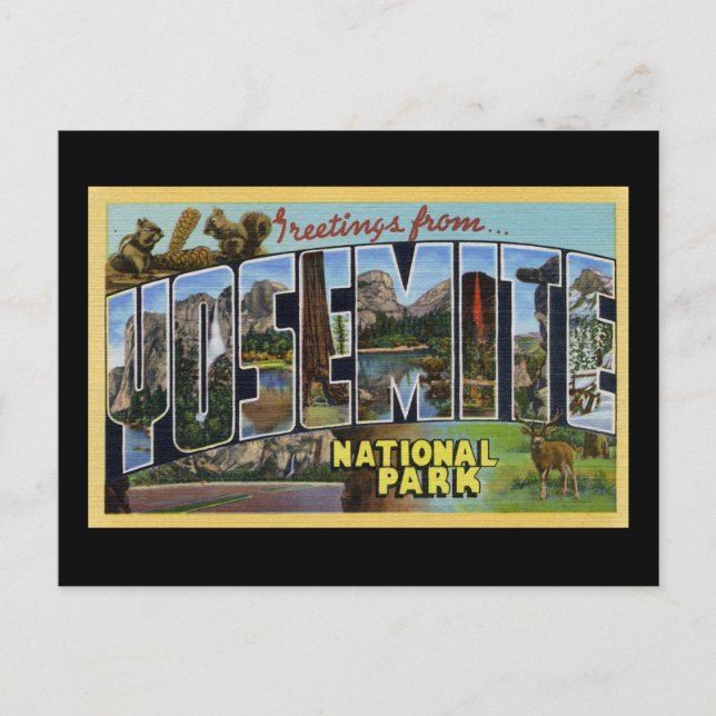 Greetings From Yosemite National Park Postcard (Front)