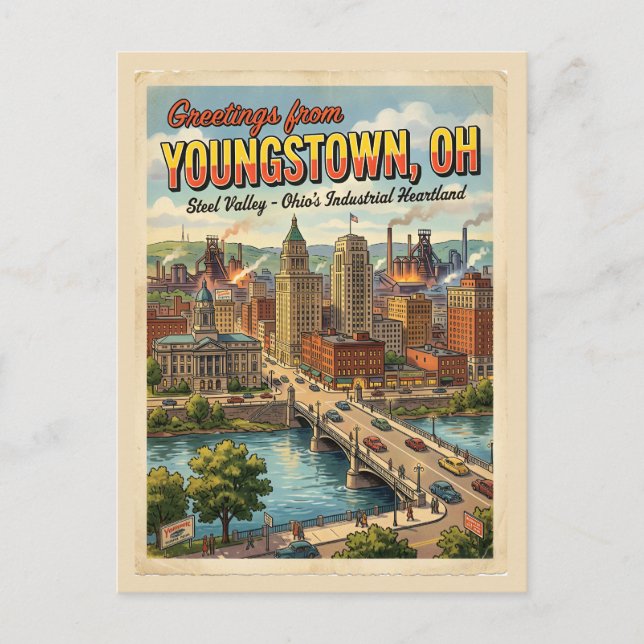Greetings from Youngstown OH  Postcard (Front)