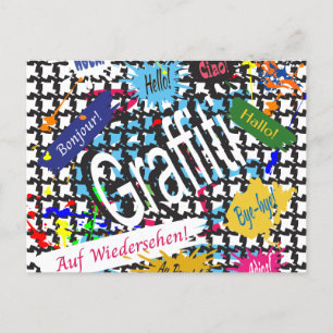 Greetings Graffiti  Holiday Postcard