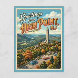Greetings High Point NJ Vintage Style Postcard