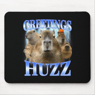 Greetings huzz capybara for gen z gen alpha men mouse pad