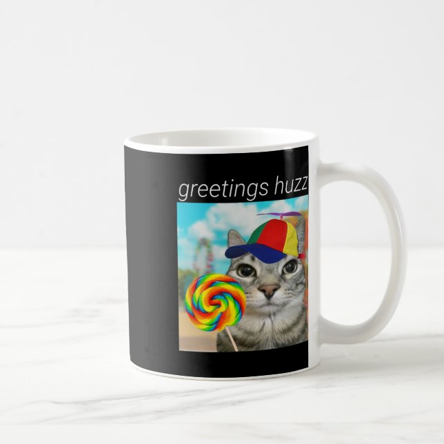 Greetings Huzz Funny Gen Z Gen Alpha Slang Meme  Coffee Mug (Right)