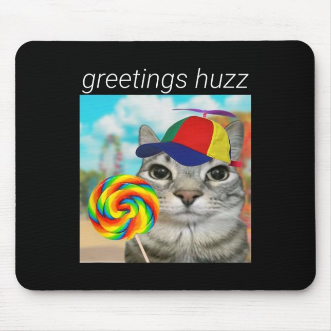 Greetings Huzz Funny Gen Z Gen Alpha Slang Meme  Mouse Pad (Front)