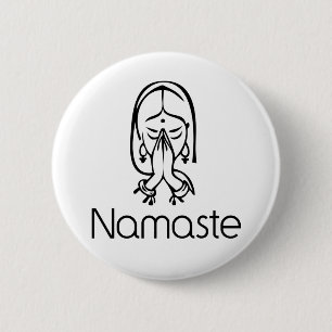Greetings - Namaste 6 Cm Round Badge