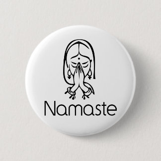 Greetings - Namaste 6 Cm Round Badge